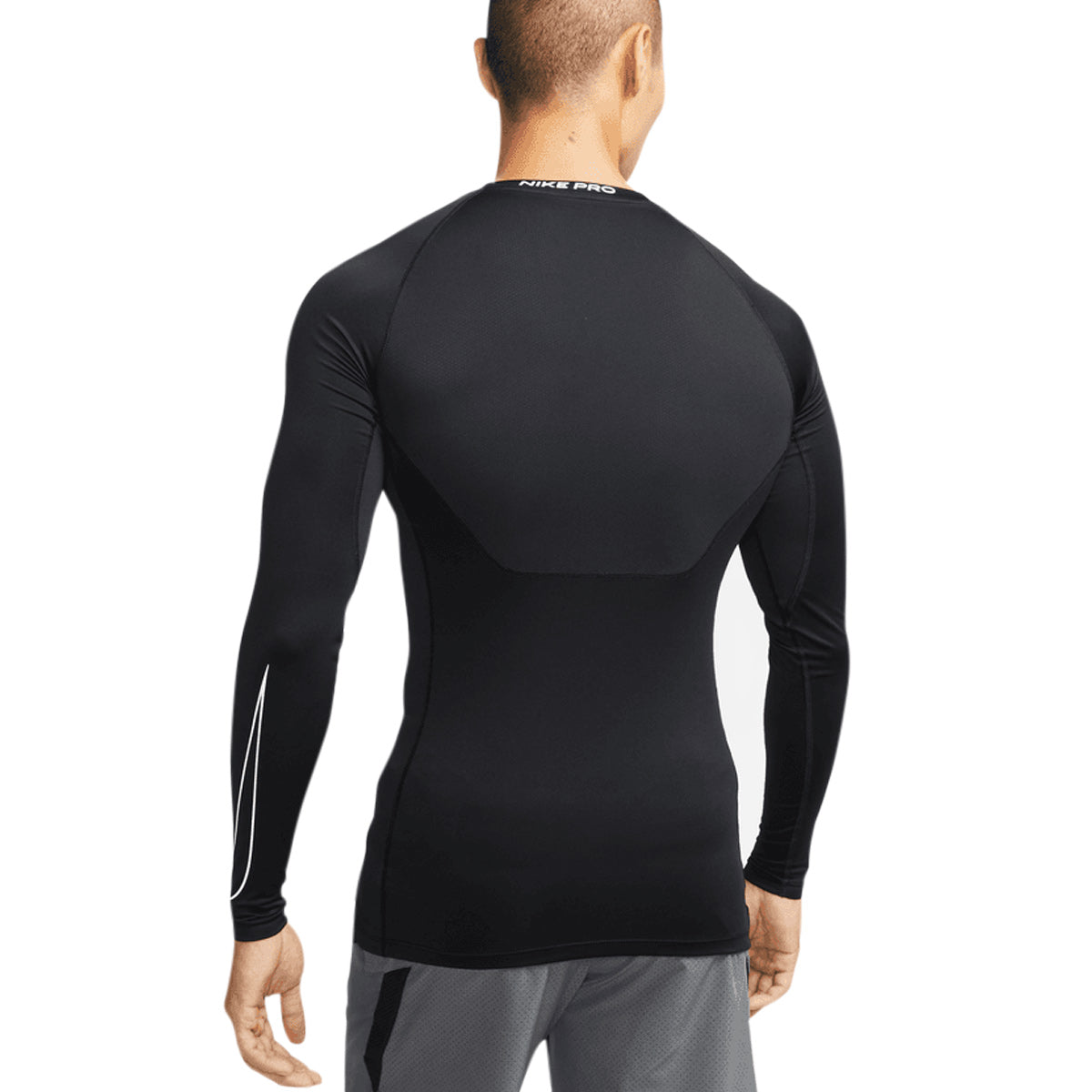 NIKE PRO DRI FIT TIGHT TOP LONG SLEEVE - BLACK/WHITE