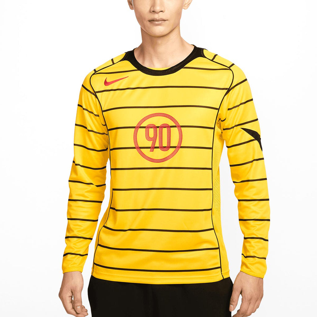 NIKE TOTAL 90 ENERGY LONG SLEEVE JERSEY - TOUR YELLOW/BLACK/BLACK/SPORT RED