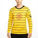 NIKE TOTAL 90 ENERGY LONG SLEEVE JERSEY - TOUR YELLOW/BLACK/BLACK/SPORT RED