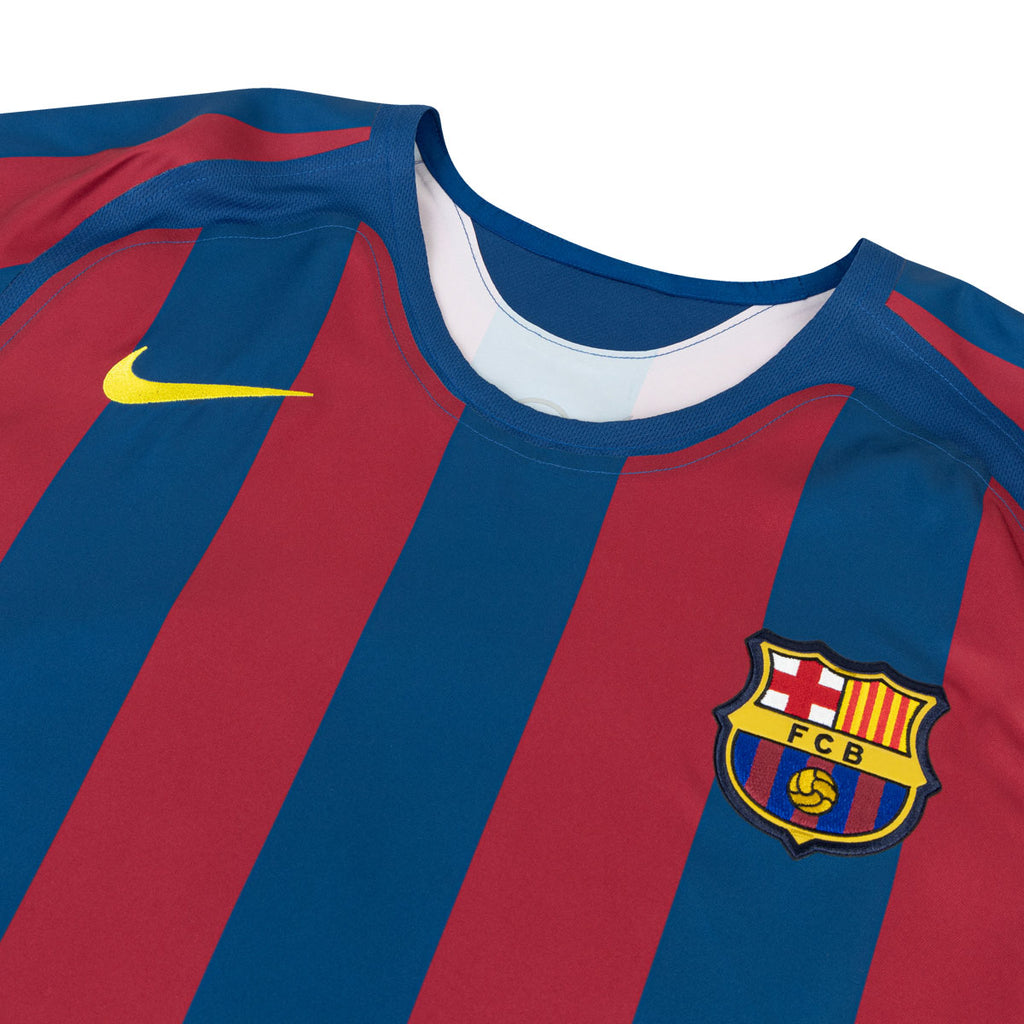 NIKE BARCELONA 2005/2006 RE ISSUE LONG SLEEVE JERSEY (RONALDINHO#10) - GYM BLUE/DESERT MAROON/TOUR YELLOW