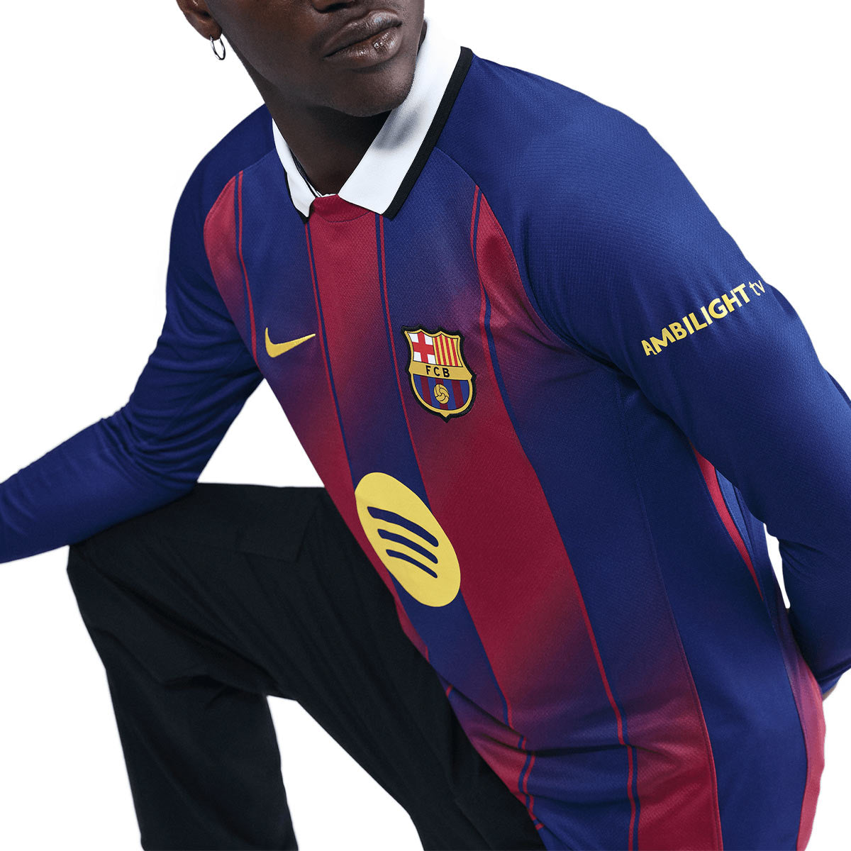 NIKE BARCELONA 2025/2026 HOME REPLICA LONG SLEEVE JERSEY - DEEP ROYAL BLUE/MIDWEST GOLD