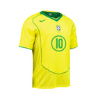 NIKE BRAZIL 2004 RE ISSUE JERSEY (RONALDINHO#10) - OPTI YELLOW/APPLE GREEN/APPLE GREEN