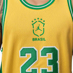 NIKE BRAZIL JORDAN P6 ESSENTIALS MESH JERSEY - VARSITY MAIZE/LUCKY GREEN