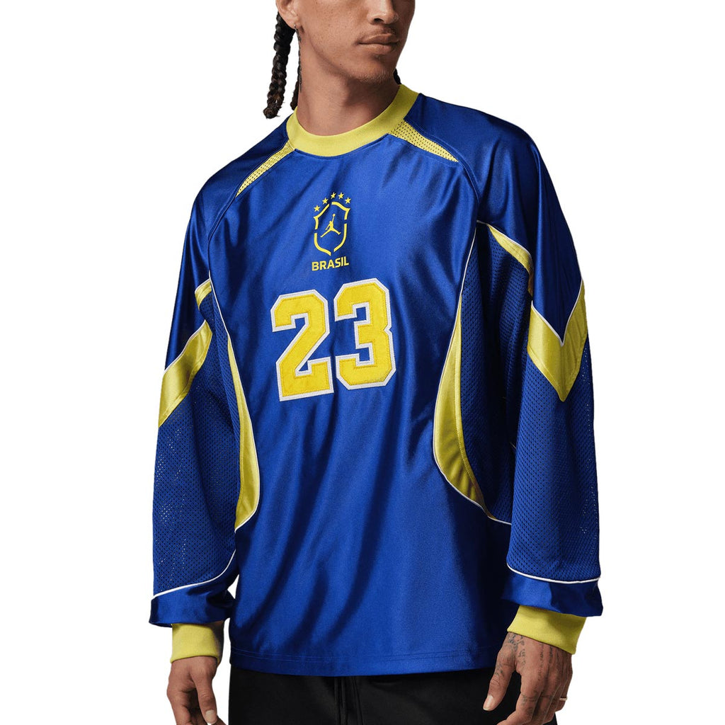 NIKE BRAZIL JORDAN P6 GOALIE LONG SLEEVE TOP - OLD ROYAL/YELLOW PULSE