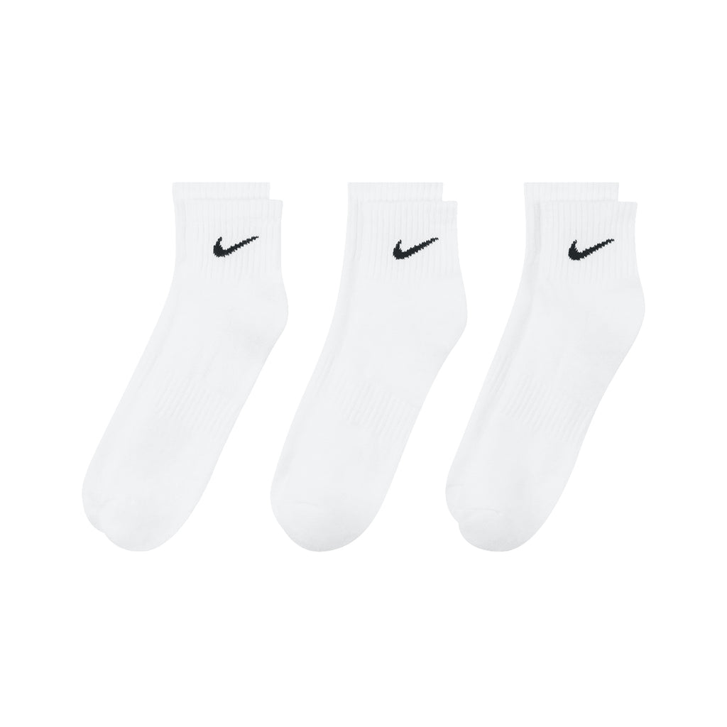 NIKE EVERYDAY CUSHIONED ANKLE 3 PAIRS - WHITE/BLACK
