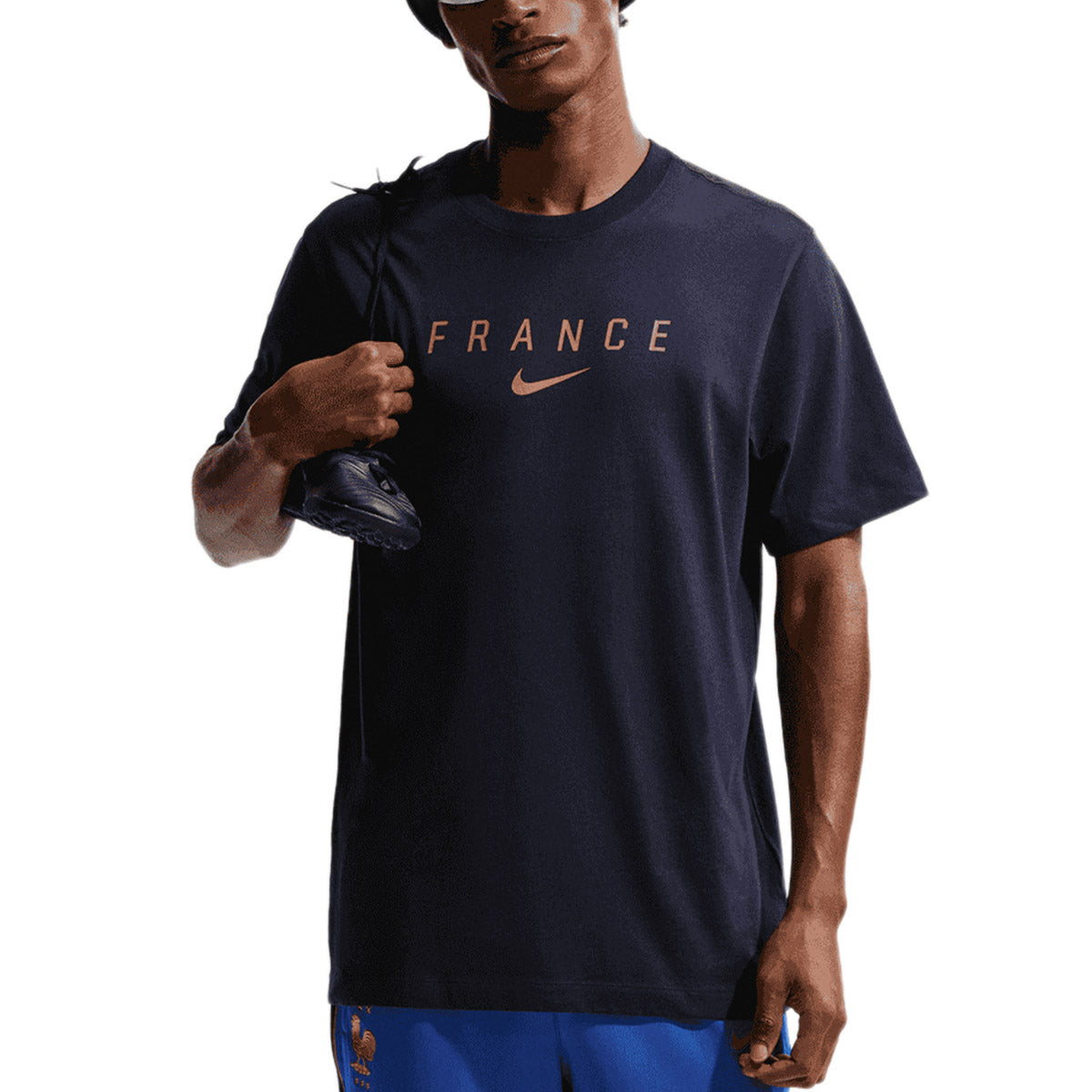 NIKE FRANCE 2026 WORDMARK TEE - BLACKENED BLUE