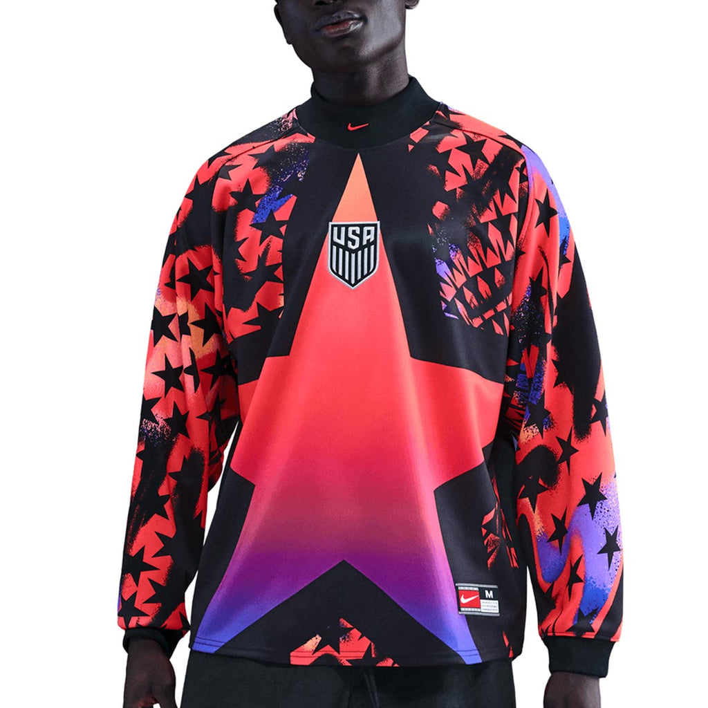 NIKE USA GOALKEEPER LONG SLEEVE SHIRT - BLACK/BRIGHT CRIMSON/BRIGHT CRIMSON