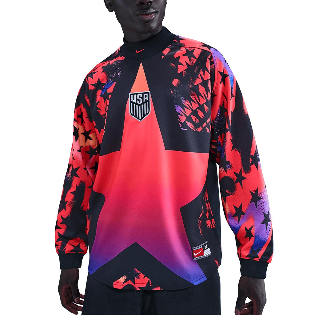 NIKE USA GOALKEEPER LONG SLEEVE SHIRT - BLACK/BRIGHT CRIMSON/BRIGHT CRIMSON