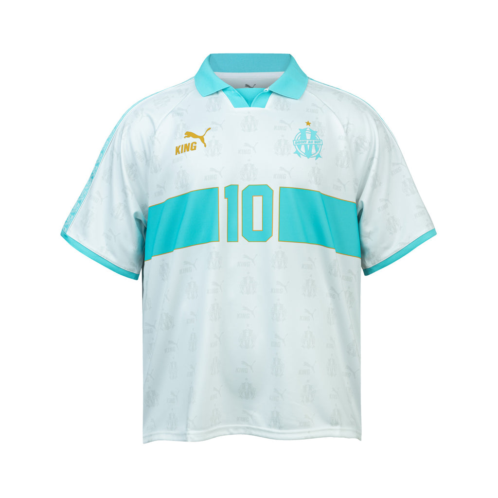 PUMA OLYMPIQUE DE MARSEILLE 2025/2026 KING RETRO JERSEY - PUMA WHITE/TEAM AQUA