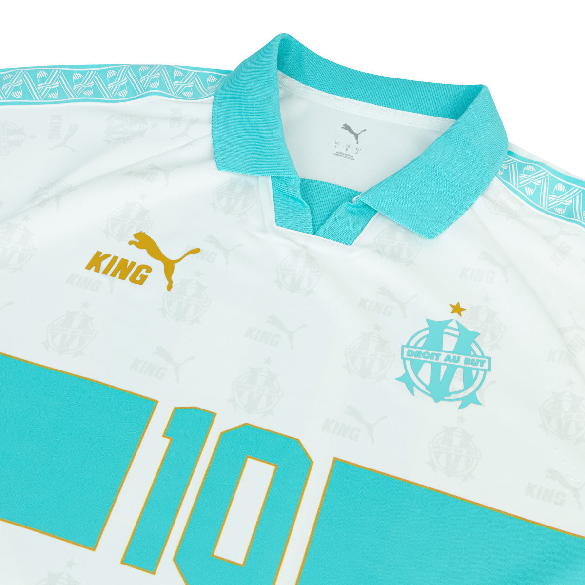 PUMA OLYMPIQUE DE MARSEILLE 2025/2026 KING RETRO JERSEY - PUMA WHITE/TEAM AQUA
