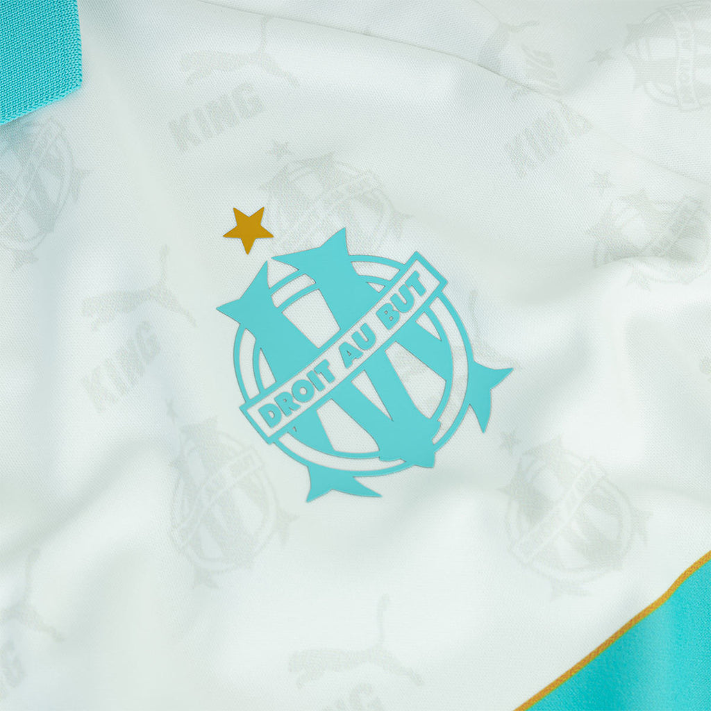 PUMA OLYMPIQUE DE MARSEILLE 2025/2026 KING RETRO JERSEY - PUMA WHITE/TEAM AQUA