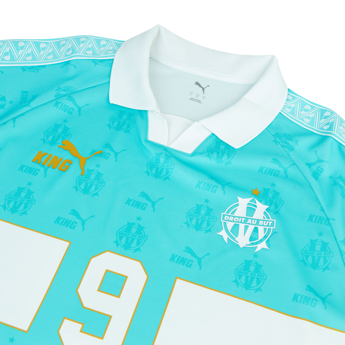 PUMA OLYMPIQUE DE MARSEILLE 2025/2026 KING RETRO JERSEY - TEAM AQUA/PUMA WHITE
