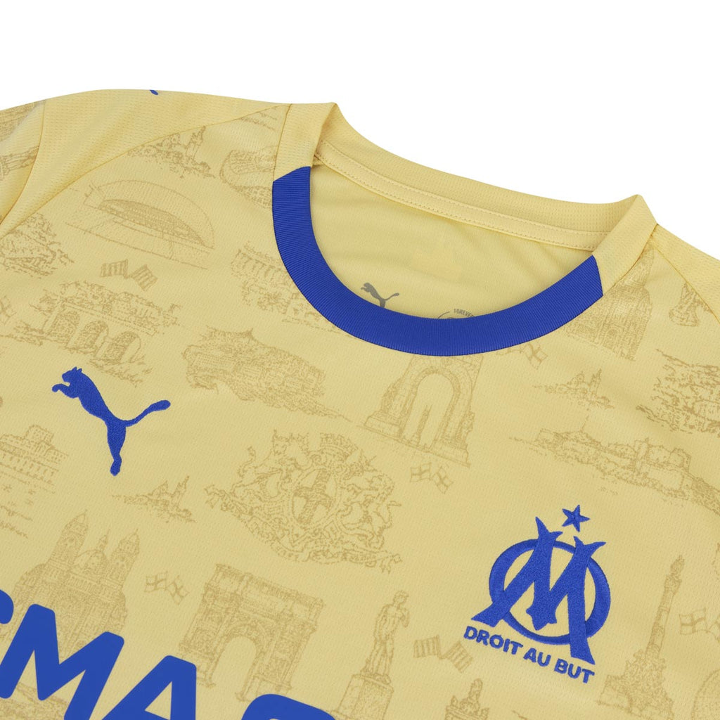 PUMA OLYMPIQUE DE MARSEILLE 2025/2026 SPECIAL EDITION REPLICA JERSEY - LIGHT GOLD/ROYAL SAPPHIRE