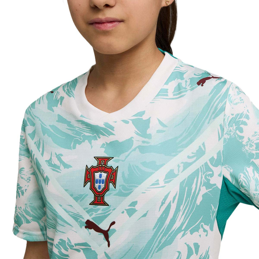 PUMA PORTUGAL 2026 AWAY KIDS JERSEY - PUMA WHITE/GREEN LAGOON