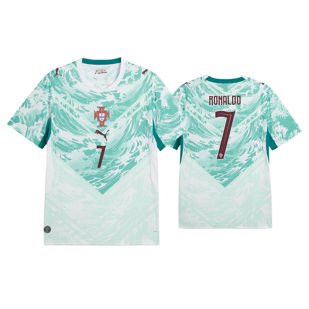 PUMA PORTUGAL 2026 AWAY REPLICA JERSEY RONALDO#7 - PUMA WHITE/GREEN LAGOON