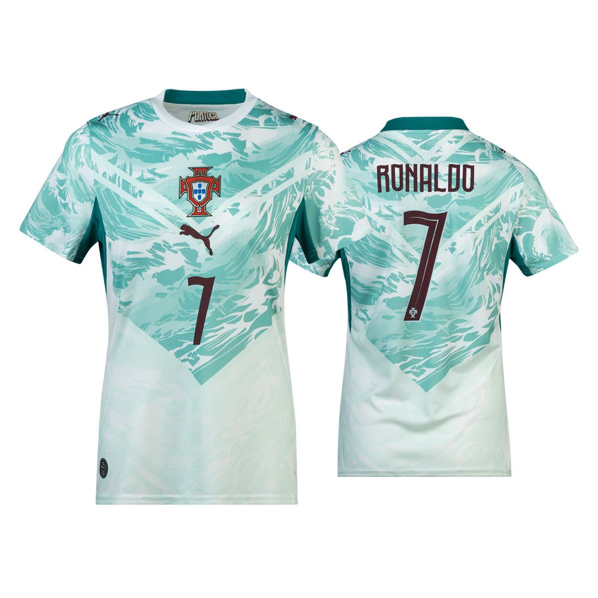 PUMA PORTUGAL 2026 AWAY WOMEN JERSEY RONALDO#7 - PUMA WHITE/GREEN LAGOON