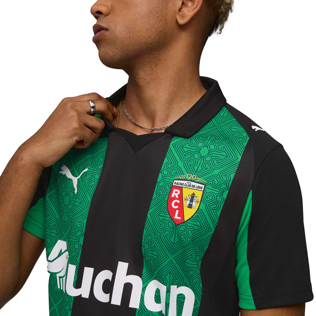 PUMA RC LENS 2025/2026 AWAY REPLICA JERSEY - PUMA BLACK/JADE GREEN