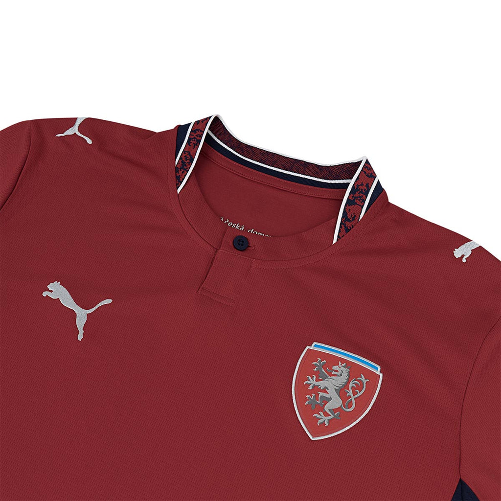 PUMA CZECH 2026 HOME REPLICA JERSEY - DARK CHERRY/PUMA NAVY