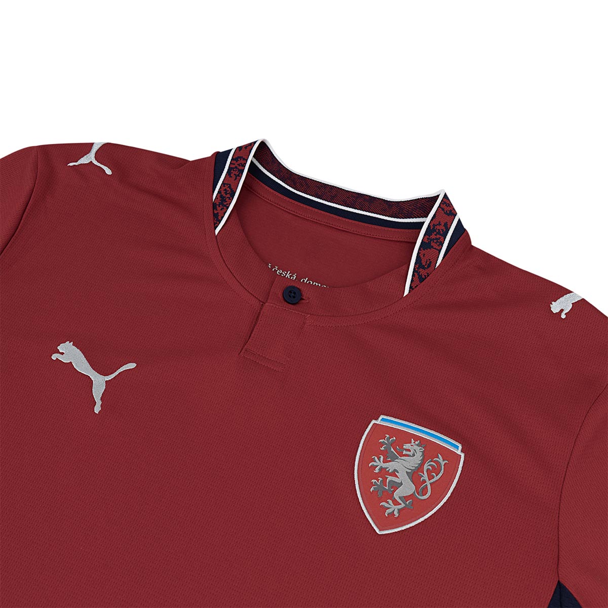 PUMA CZECH 2026 HOME REPLICA JERSEY - DARK CHERRY/PUMA NAVY