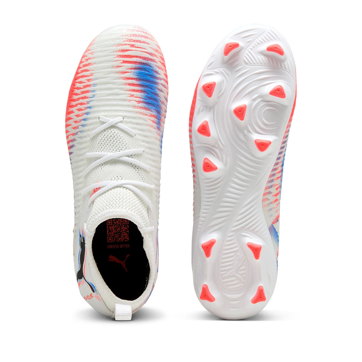 PUMA FUTURE 8 MATCH FG/AG JR - PUMA WHITE/PUMA BLACK/GLOWING RED