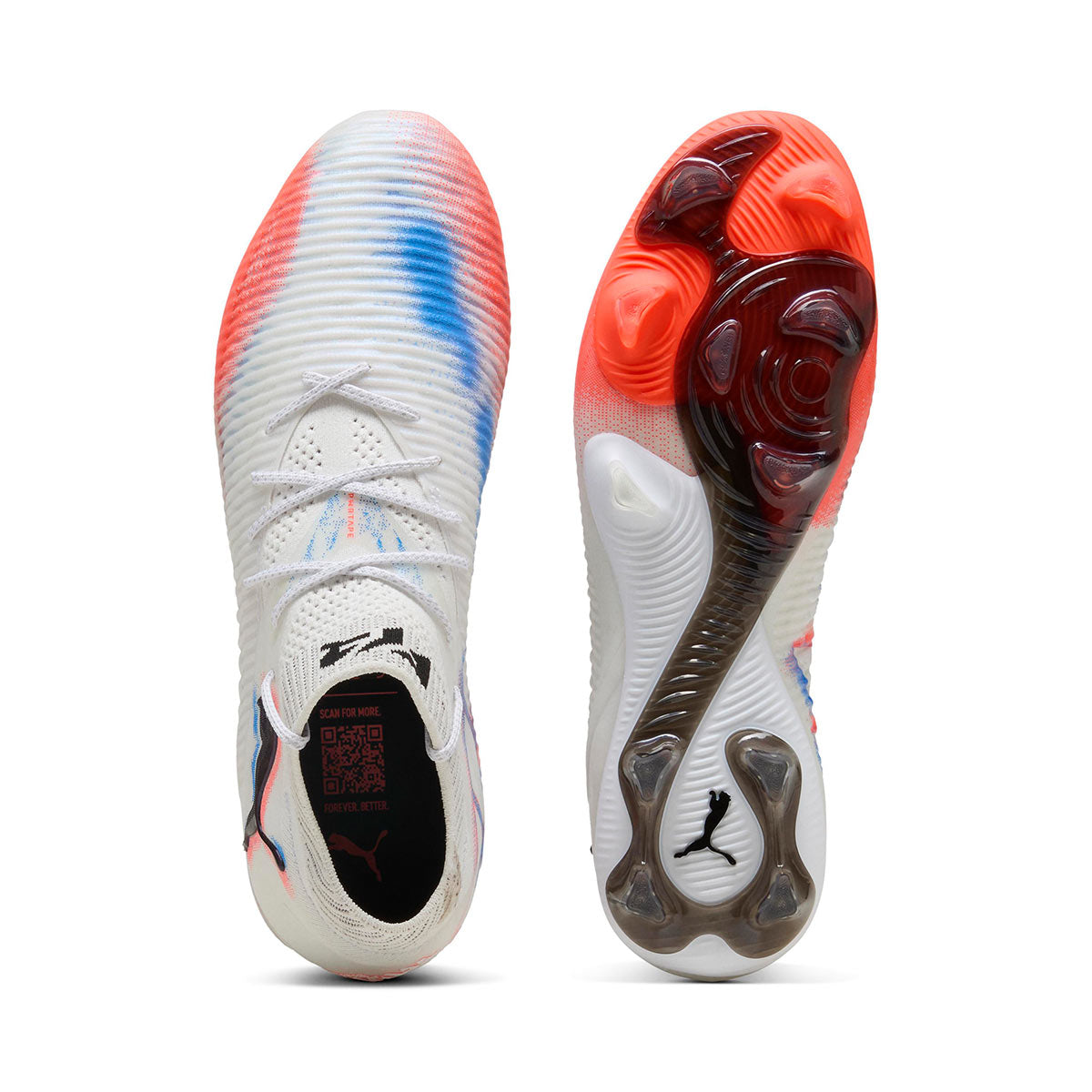 PUMA FUTURE 8 ULTIMATE FG - PUMA WHITE/PUMA BLACK/GLOWING RED