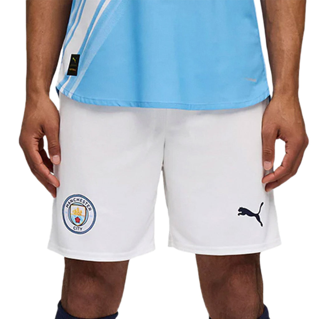 PUMA MANCHESTER CITY 2025/2026 HOME SHORTS - PUMA WHITE/TEAM LIGHT BLUE