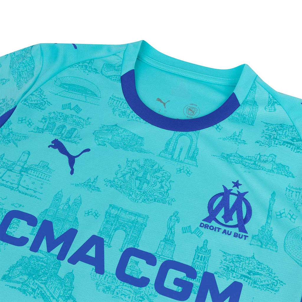 PUMA OLYMPIQUE DE MARSEILLE 2025/2026 SPECIAL EDITION REPLICA JERSEY - TEAM AQUA/ROYAL SAPPHIRE