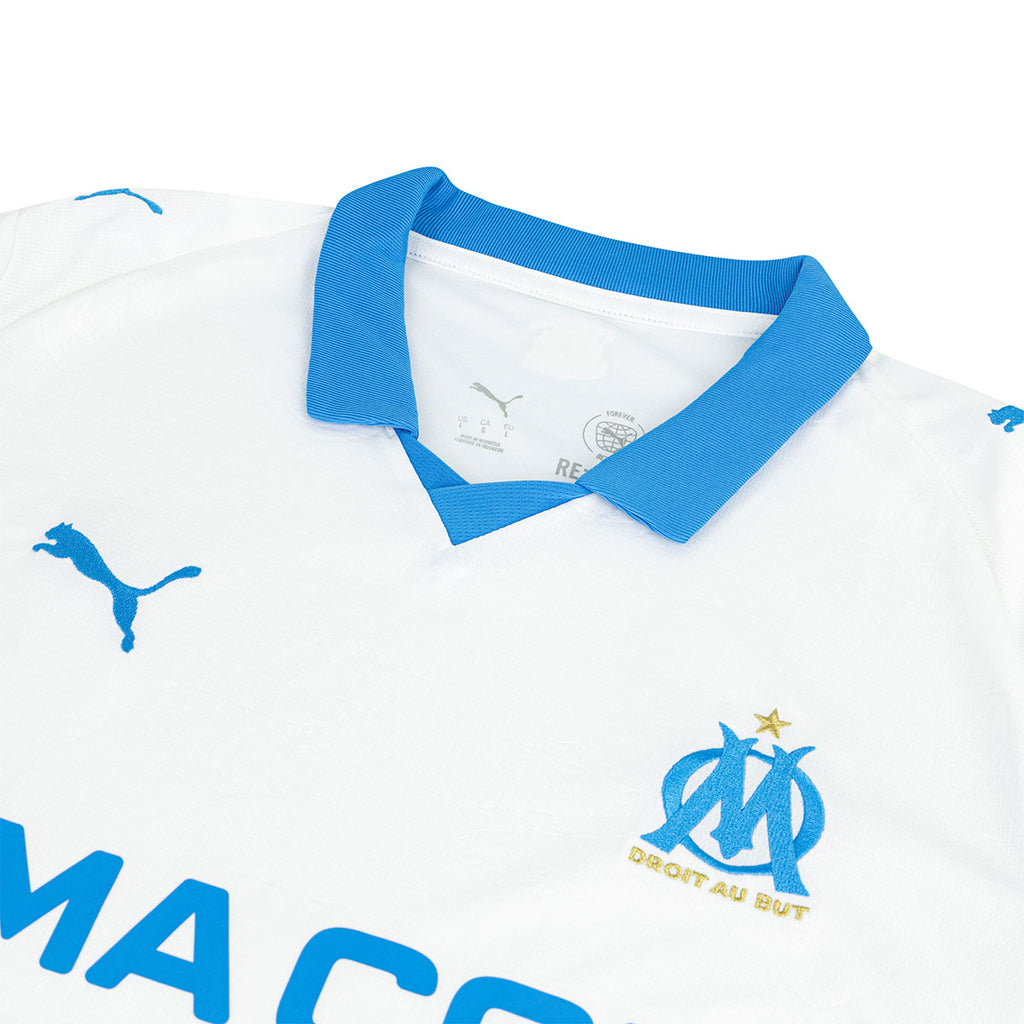 PUMA OLYMPIQUE DE MARSEILLE 2025/2026 HOME REPLICA JERSEY - PUMA WHITE/BLEU AZUR