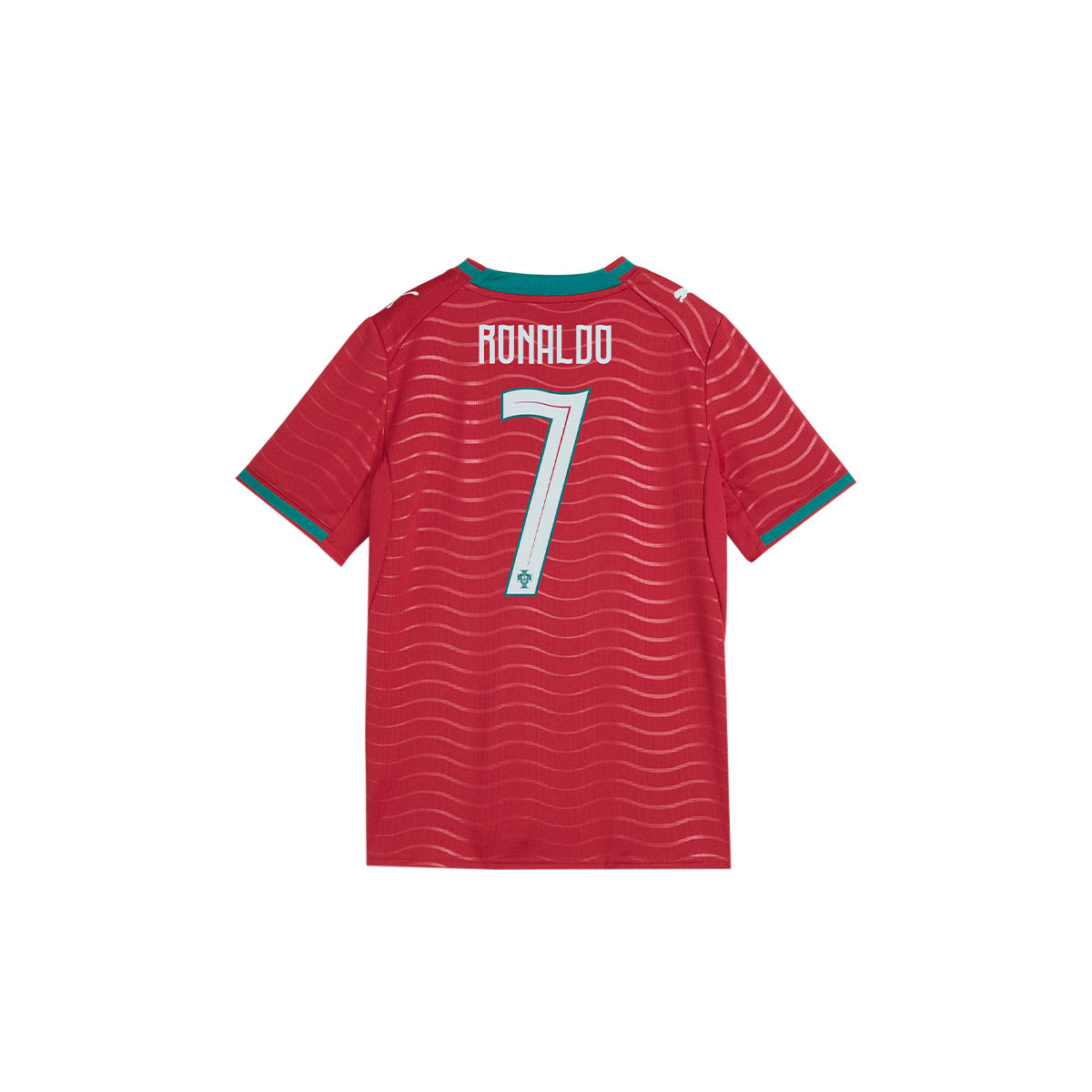 PUMA PORTUGAL 2026 HOME KIDS JERSEY RONALDO#7 - CLUB RED/GREEN LAGOON