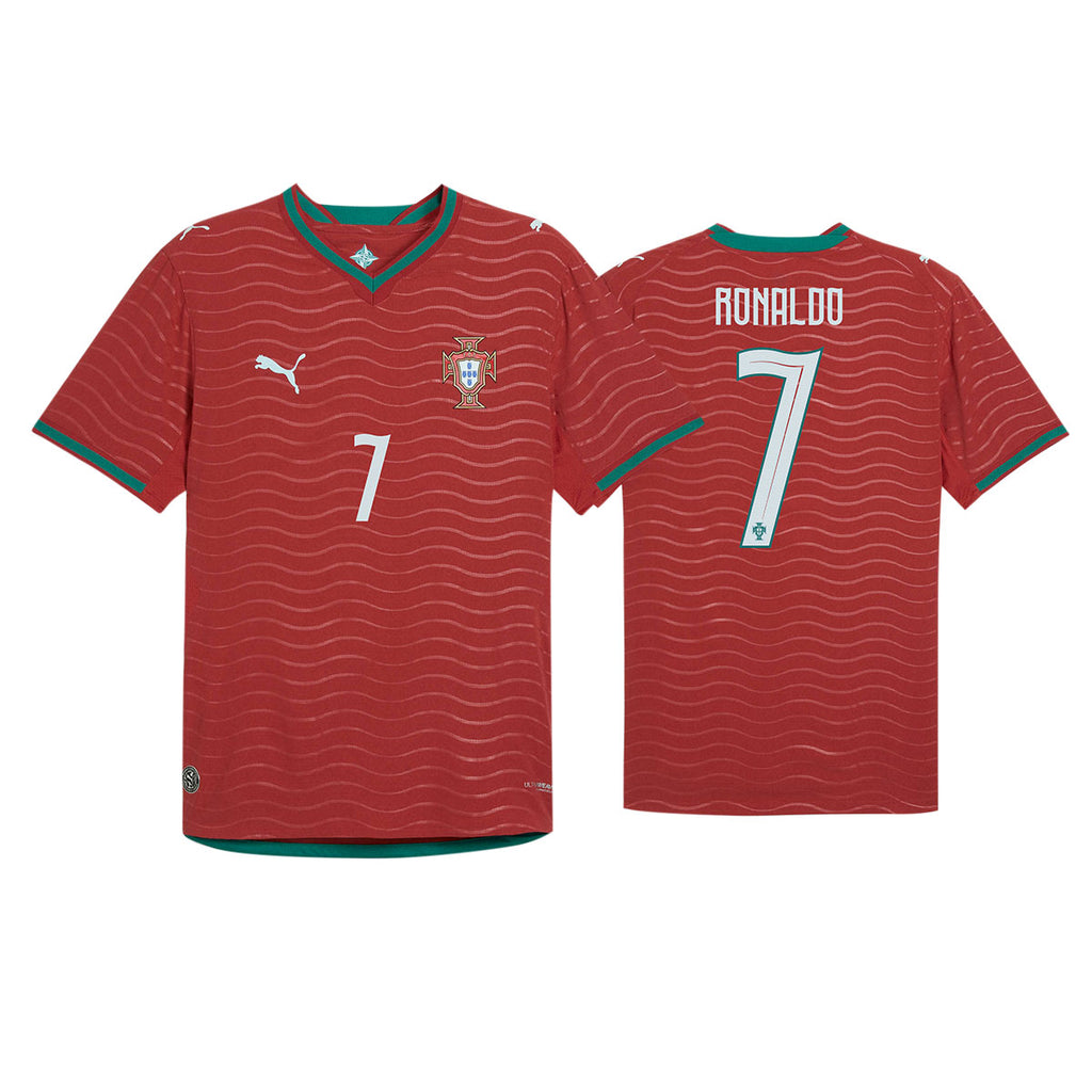 PUMA PORTUGAL 2026 HOME PLAYER JERSEY RONALDO#7 - CLUB RED/GREEN LAGOON