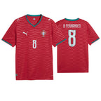 PUMA PORTUGAL 2026 HOME REPLICA JERSEY B.FERNANDES#8 - CLUB RED/GREEN LAGOON