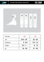 ARI ADEPT TERRY RUNNING CREW SOCKS - BLACK/WHITE/BLACK