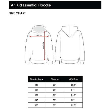 ARI KIDS ESSENTIAL HOODIE - BLACK/WHITE/BLACK
